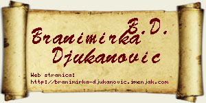 Branimirka Đukanović vizit kartica